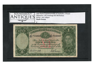1942 R30a Commonwealth of Australia 1 Pound | Armitage McFarlane | J97 718507 | F