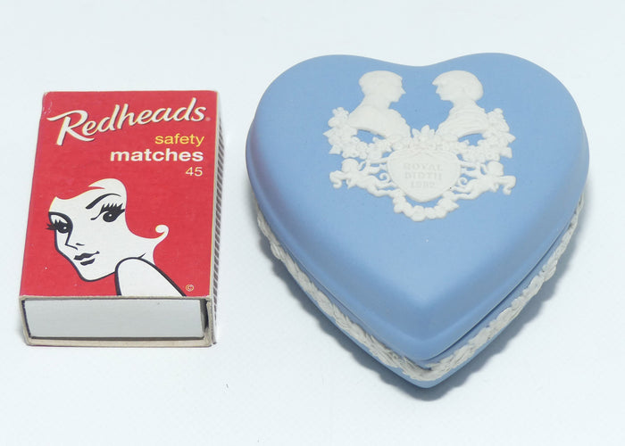 Wedgwood Jasper | Royalty | 1982 Royal Birth heart trinket box