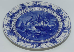 Royal Doulton Nautical History Flow Blue plate #1 | Battle of Trafalgar
