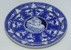 Royal Doulton Tudor Characters Flow Blue plate #1 | Tudor Lady