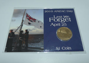 Perth Mint 2010 Uncirculated $1 Coin | Lest We Forget | 2010 Anzac Day