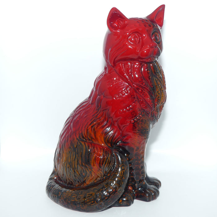 #2269 Royal Doulton Flambe Cat | Seated | Style Two | Flambe Glaze