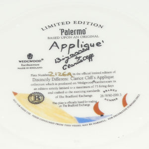 basestamp | Bradex 26 W90 099.3 | Wedgwood Distinctly Different Clarice Cliff's Applique | Palermo plate
