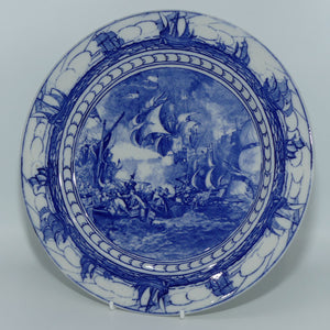 Royal Doulton Nautical History Flow Blue plate #2 | Spanish Armada