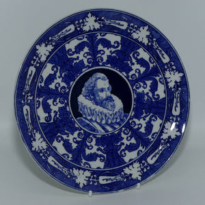 Royal Doulton Tudor Characters Flow Blue plate #2 | Tudor Man