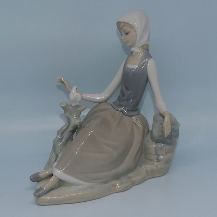 Lladro figure Shepherdess with Dove #4660 | #1