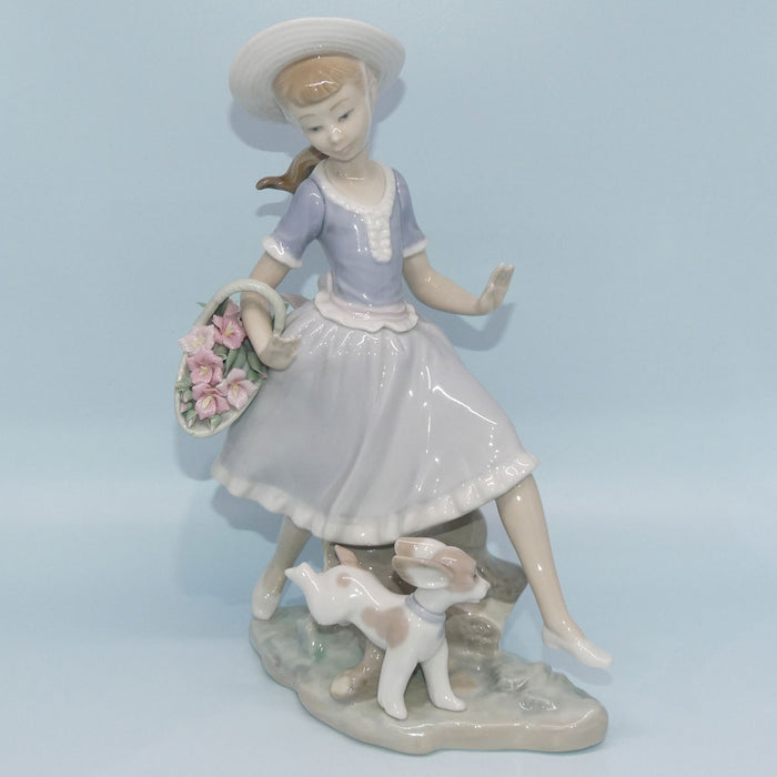Lladro figure Country Lass with Dog | Mirth in the Country #4920