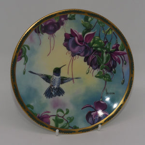 bradex-84-p29-22-5-plate-gems-of-nature-black-chinned-hummingbird-and-fuschia