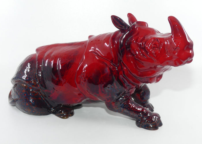 #0615 Royal Doulton Flambe Rhinoceros | Lying | Flambe Glaze