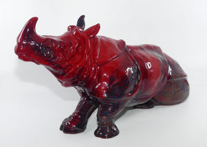#615 Royal Doulton Flambe Rhinoceros Lying 