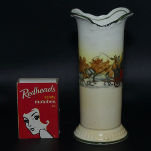Royal Doulton Coaching Days | White Ground miniature flared rim vase E3804
