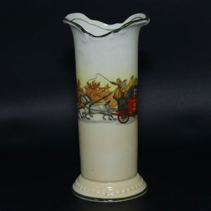 Royal Doulton Coaching Days | White Ground miniature flared rim vase E3804