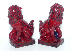 BA34 - BA35 Royal Doulton Flambe Burslem Artwares Qinghai Fo Dogs | Pair | LE69/250