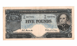 1954 R49 Commonwealth of Australia 5 Pound | Coombs Wilson | TA01 407596 | aUNC