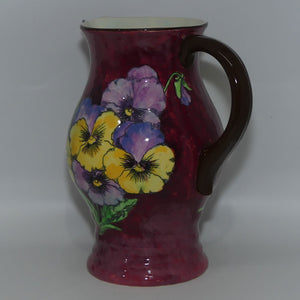 Royal Doulton Pansy D6402 large jug | Flowers on Mottled Background