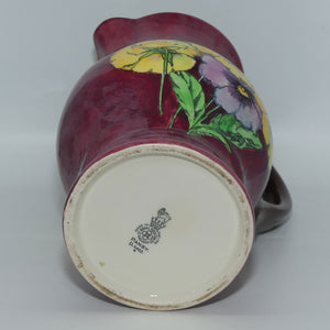 Royal Doulton Pansy D6402 large jug | Flowers on Mottled Background