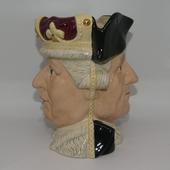 D6749 Royal Doulton large double sided character jug George III and George Washington