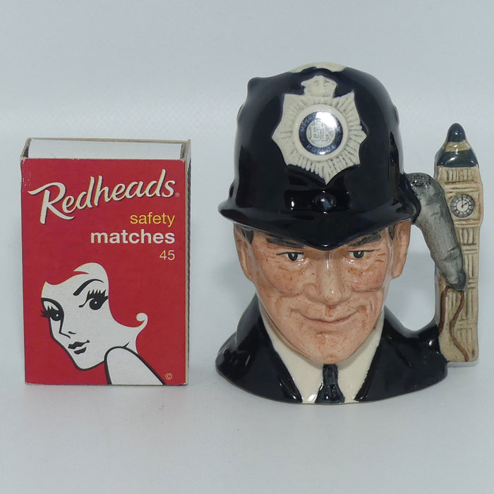 D6763 Royal Doulton miniature character jug London Bobby | Embossed Badge