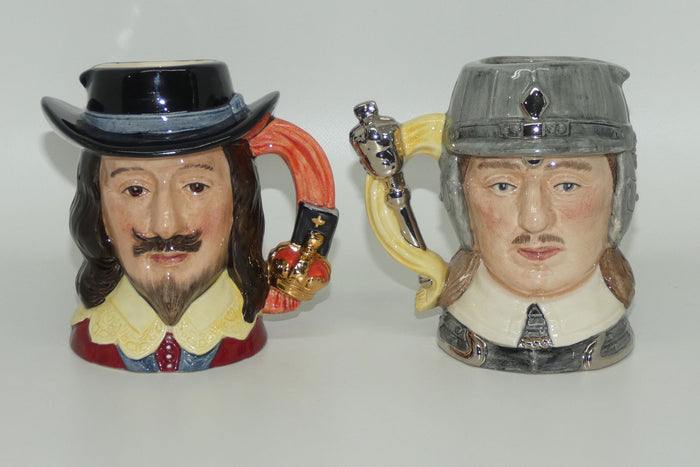 D6985 - D6986 Royal Doulton small character jug set | King Charles I | Oliver Cromwell | #546