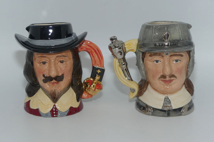 D6985 - D6986 Royal Doulton small character jug set | King Charles I | Oliver Cromwell | #199
