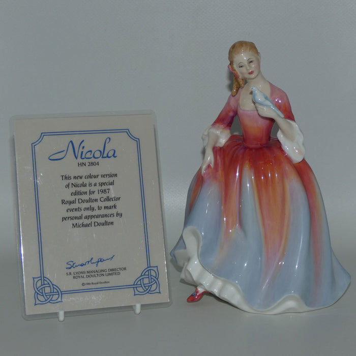 HN2804 Royal Doulton figure Nicola | Red and Blue | signed + Cert