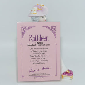HN3100 Royal Doulton figure Kathleen | Purple | signed + Box + Cert