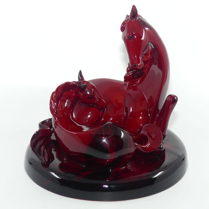 HN3536 Royal Doulton Flambe 'The Gift of Life' Mare and Foal