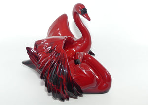 HN3538 Royal Doulton Flambe figure Nestling Down | Swans