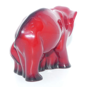 HN3548 Royal Doulton Flambe Elephant and Young | signed Michael Doulton