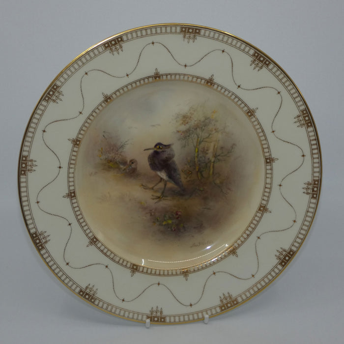 Royal Worcester hand painted Game Birds Ruff plate (JAS Stinton)