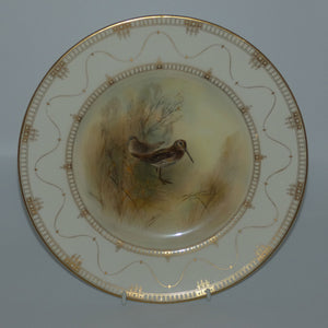 royal-worcester-hand-painted-game-birds-snipe-plate-jas-stinton