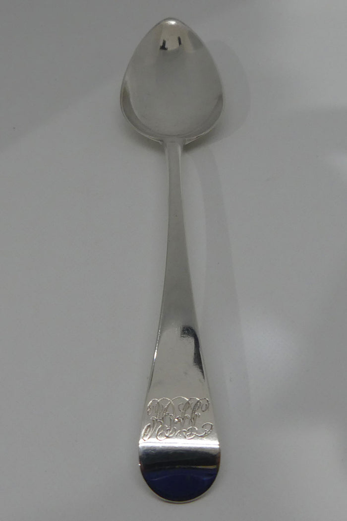 Georgian Sterling Silver Old English pattern desert spoon London 1796