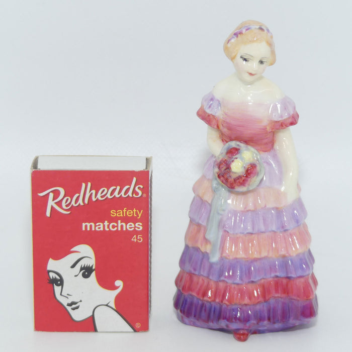 M30 Royal Doulton miniature figure Bridesmaid | Pink and Lavender #2