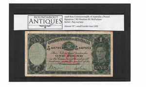 1938 R29 Commonwealth of Australia 1 Pound | Sheehan McFarlane | P43 047952 | aVF
