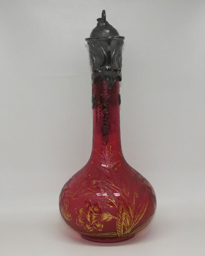 WMF Art Nouveau claret jug with WMF Ikora Glass body c.1915