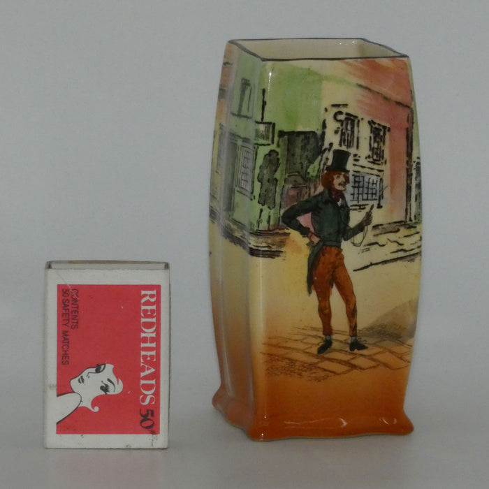 Royal Doulton Dickens Alfred Jingle small rectangle vase D5175