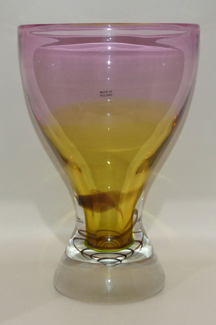 Large and Decorative Heavy Art Glass swirl pattern vase