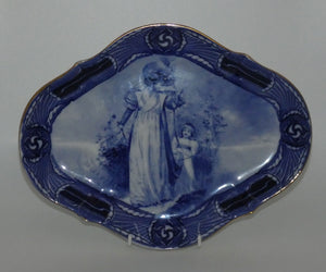 royal-doulton-blue-childrens-aubrey-pattern-diamond-shape-serving-plate-d1680-woman-with-child-holding-cloak