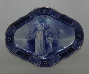 royal-doulton-blue-childrens-aubrey-pattern-diamond-shape-serving-plate-d1680-woman-with-child-holding-cloak