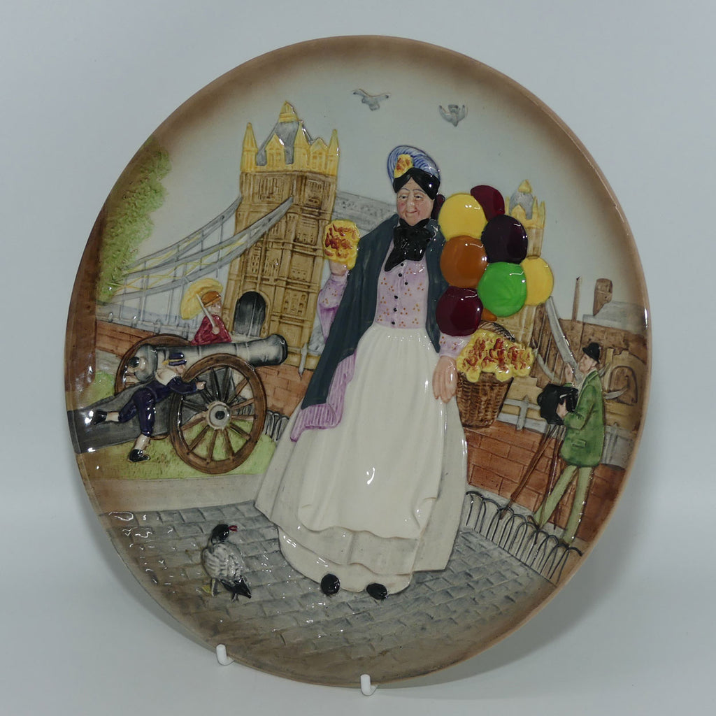 HN1843 Royal Doulton figure Biddy Penny Farthing | accompanying plate D6666