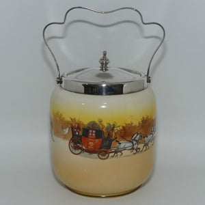 Royal Doulton Coaching Days biscuit barrel | high EP lid and handle D2716