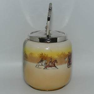 Royal Doulton Coaching Days biscuit barrel | high EP lid and handle D2716