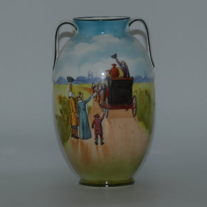 royal-doulton-coaching-days-blue-sky-variation-red-door-twin-handle-vase