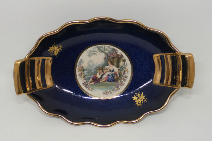 Carlton Ware Blue and Gilt Courting Couple tray