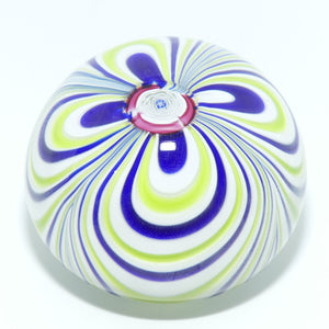 John Deacons Scotland Blue White and Green Marbrie paperweight