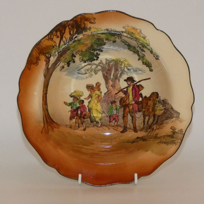 Royal Doulton Gleaners and Gypsies Leeds shape large bowl