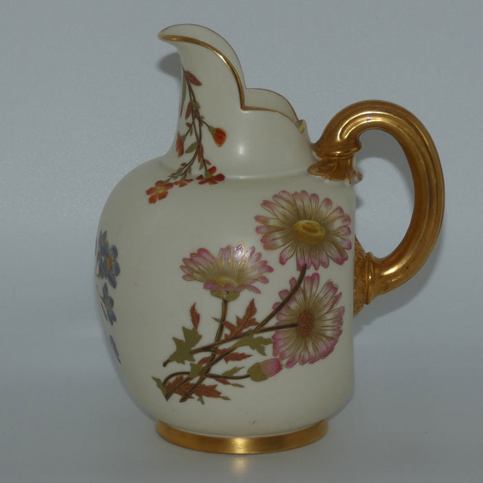 Royal Worcester Blush Ivory hand painted flatback Daisy jug (Large)