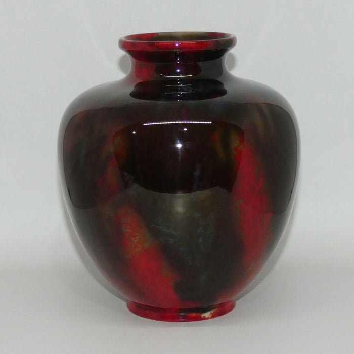 Royal Doulton Flambe mottled bulbous vase (Noke & Moore; #1)