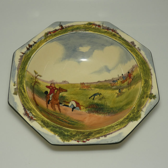 Royal Doulton Caldecott's A Hunting Family octagonal shape bowl D4720