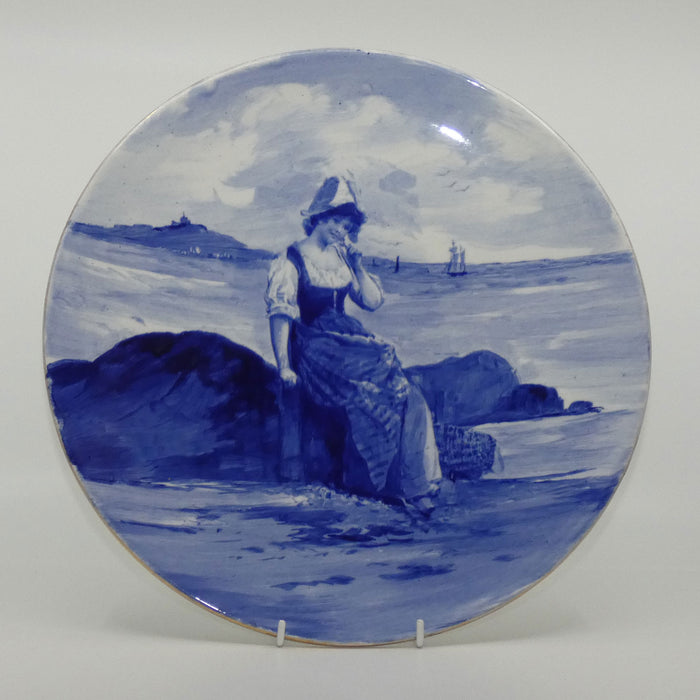 Royal Doulton Blue Childrens wall charger (Woman by seashore)